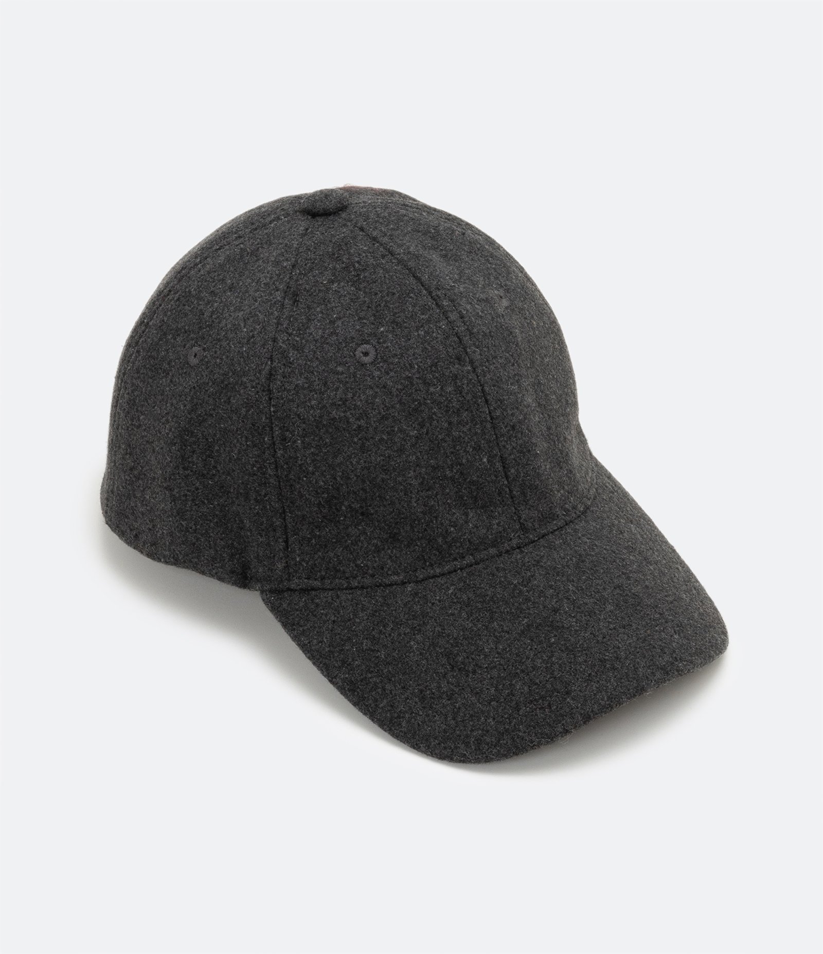 Boné Aba Curva em Lã 06 Panel com Velcro Cinza Escuro 1