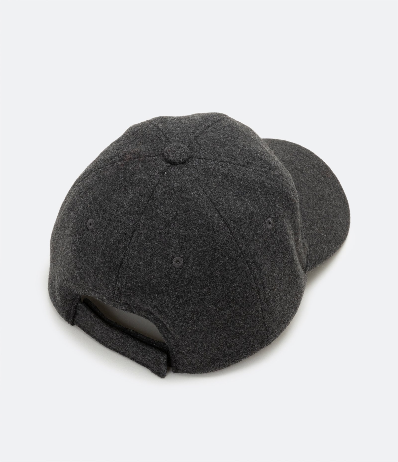 Boné Aba Curva em Lã 06 Panel com Velcro Cinza Escuro 2