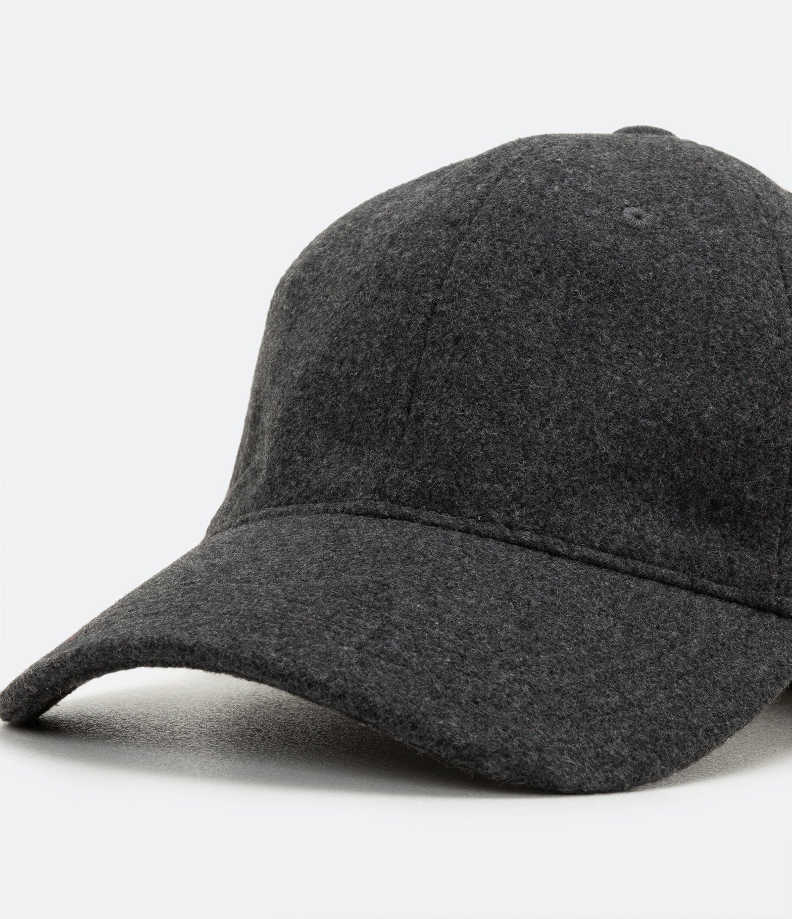 Boné Aba Curva em Lã 06 Panel com Velcro Cinza Escuro 4