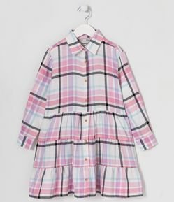 Vestido Marias Infantil em Cotton com Estampa Xadrez - Tam 5 a 14 Anos
