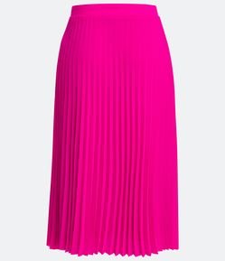 Saia New Midi em Chiffon com Plissado