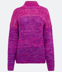 Blusa Alongado em Tricô Degradê com Golinha Alta