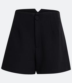 Short Alfaiataria Cintura Alta em Crepe com Pences e Detalhe V