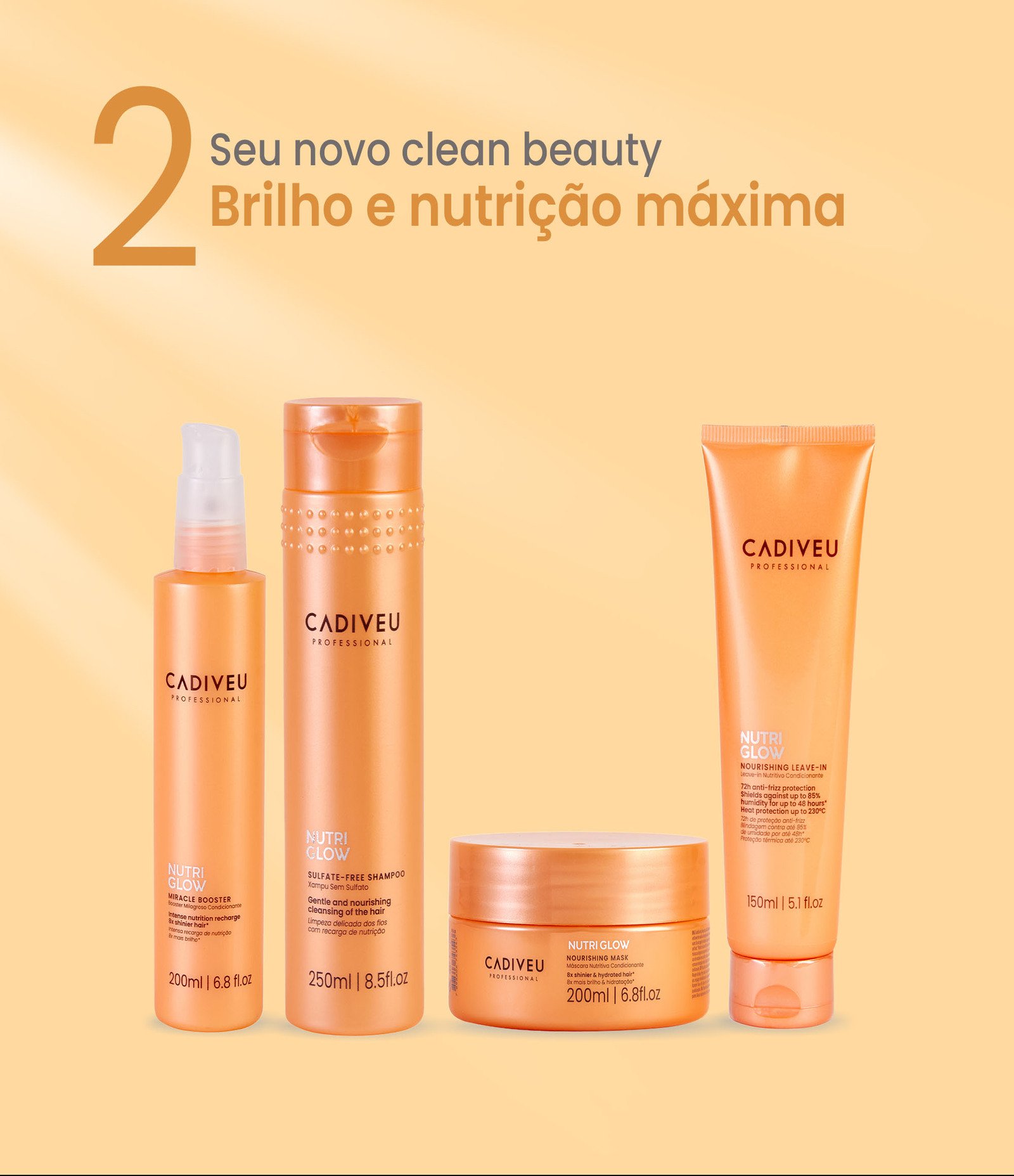 Shampoo Sem Sulfato Nutri Glow Cadiveu 250ml 13