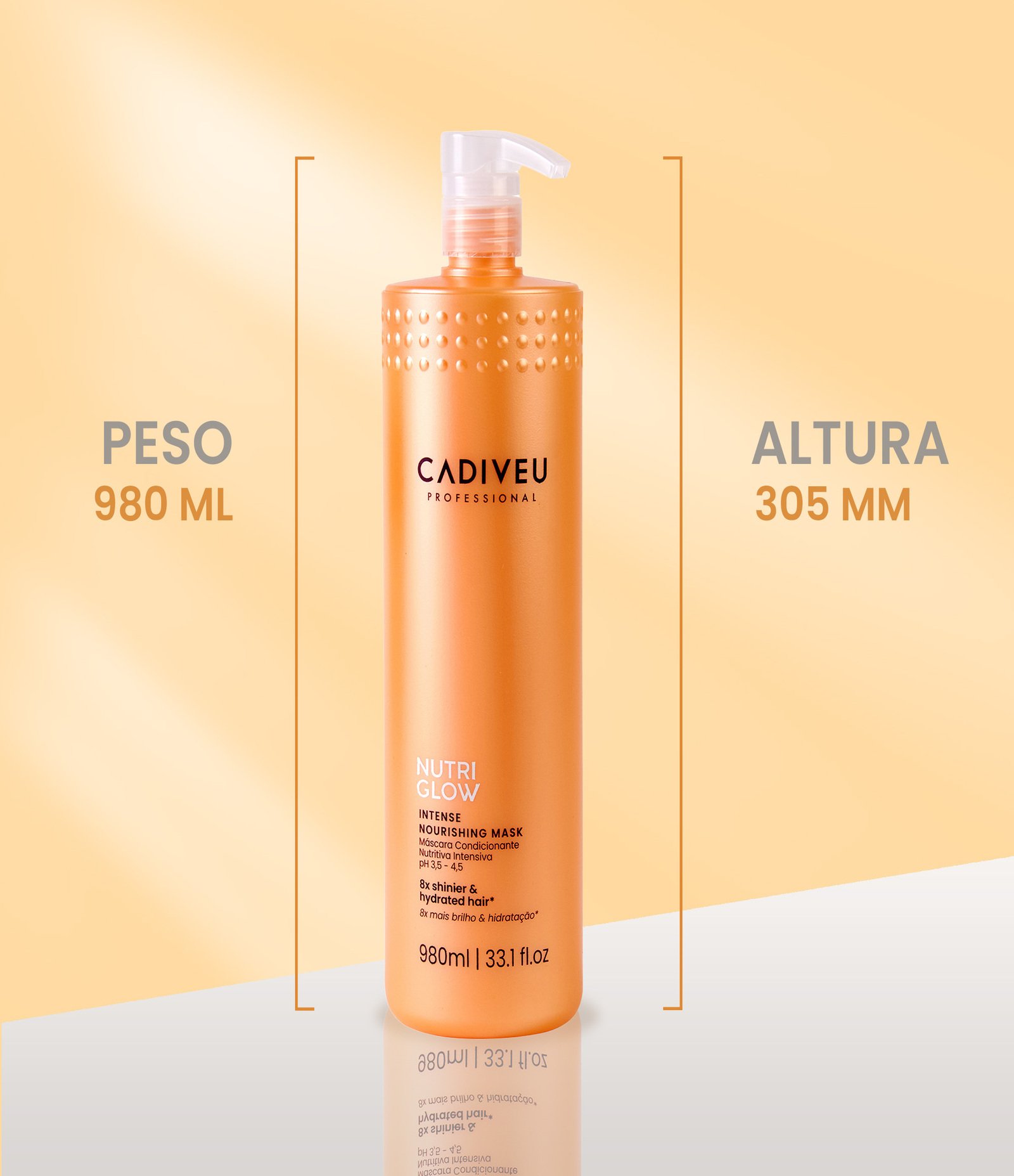 Máscara de Tratamento Capilar Intensiva Nutri Glow Cadiveu 980ml 3