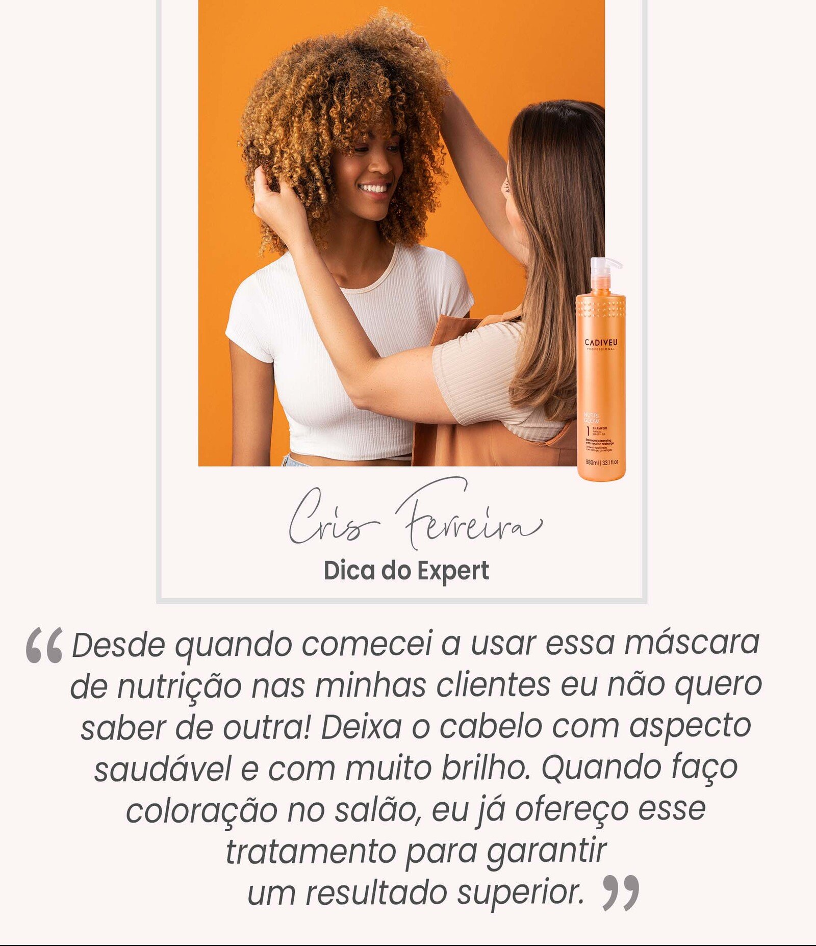 Máscara de Tratamento Capilar Intensiva Nutri Glow Cadiveu 980ml 5