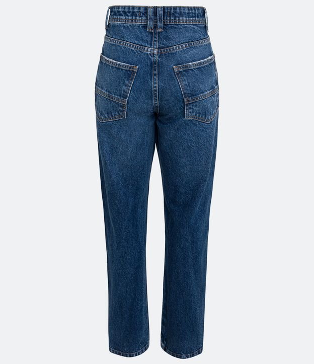 Pantalón Recto Cintura Alta en Jeans con Bolsillos y Deshilachados 7