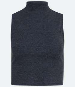 Blusa Cropped em Ribana com Golinha Alta