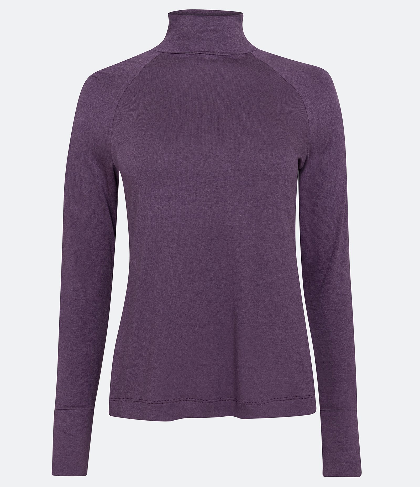 Blusa em Meia Malha com Gola Alta e Franzido no Ombro Roxo 5