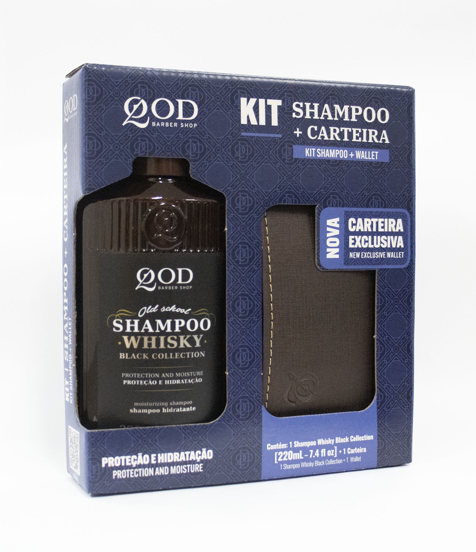 Kit Shampoo Whisky + Carteira QOD  KIT 2