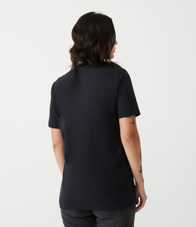 Remera en Algodón con Manga Corta y Estampado Twisted Soul Negro 3