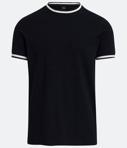 Camiseta Muscle em Algodão com Detalhes em Ribana