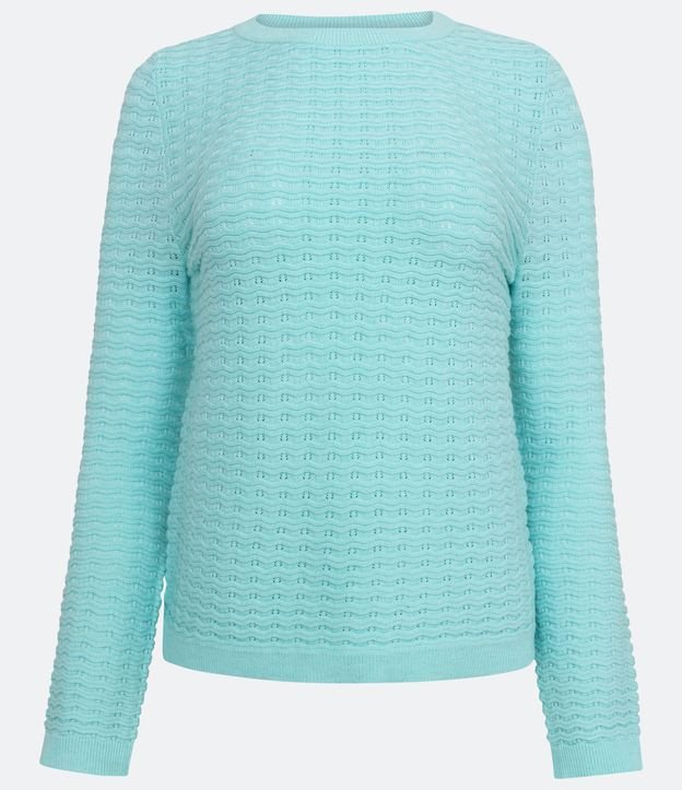 Blusa de Puntos Ondulados Azul 5