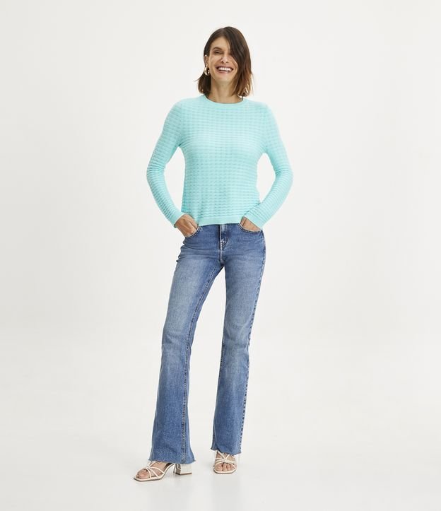 Blusa de Puntos Ondulados Azul 2