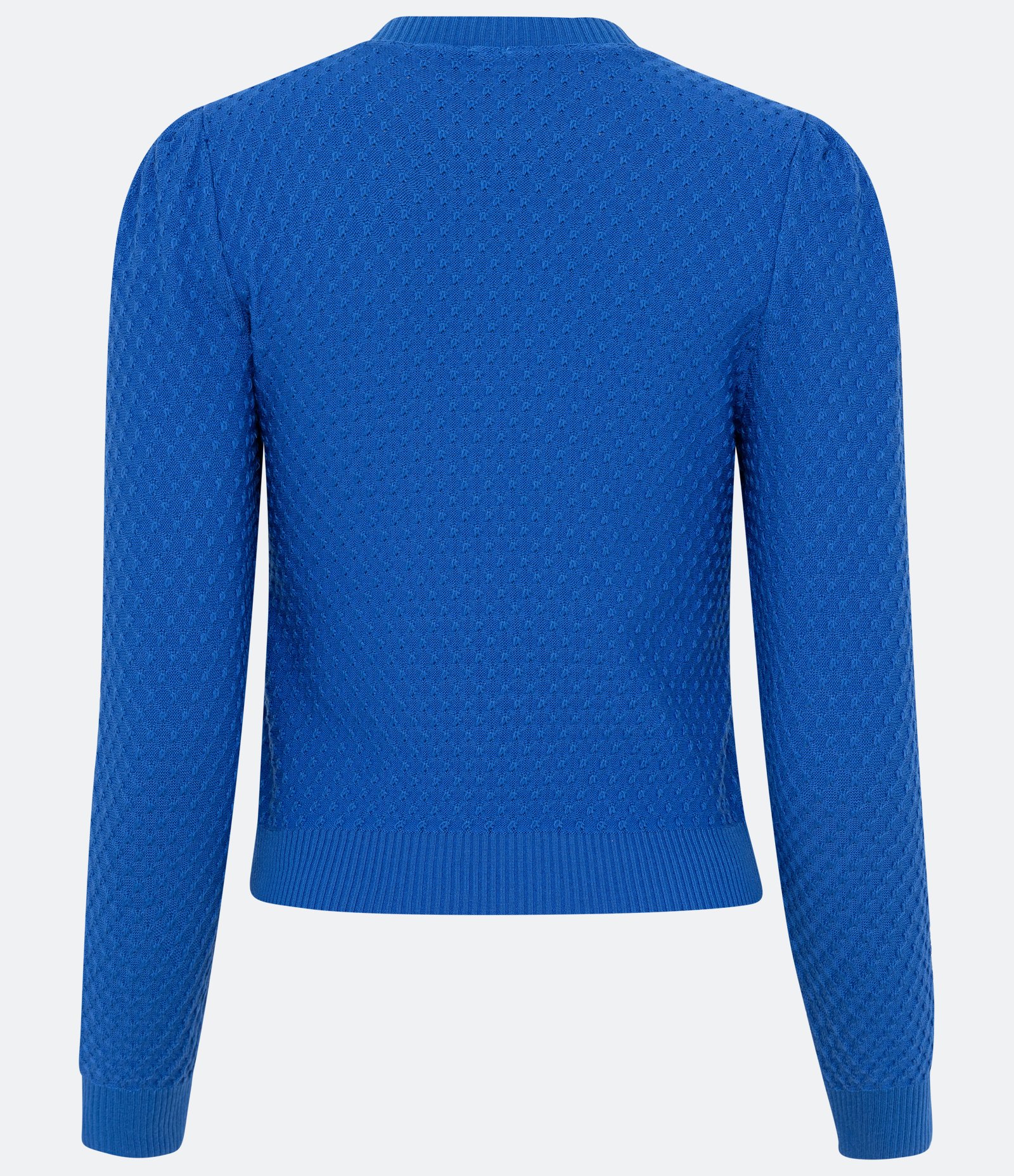 Blusa em Tricô Texturizado com Manga Longa Azul 6