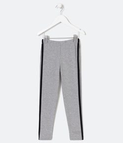 Calça Legging Infantil com Cós Elástico e Friso Lateral - 5 a 14 Anos