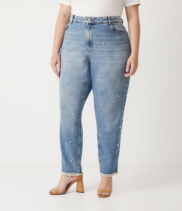 Jeans con Perlas Aplicadas Curve & Plus Size