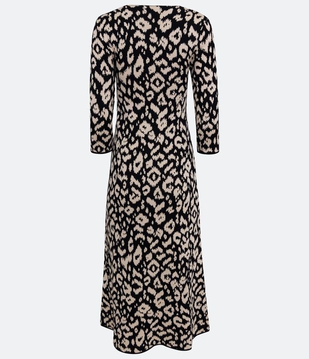 Vestido New Midi de Punto con Estampado Animal Print Jaguar Beige 7