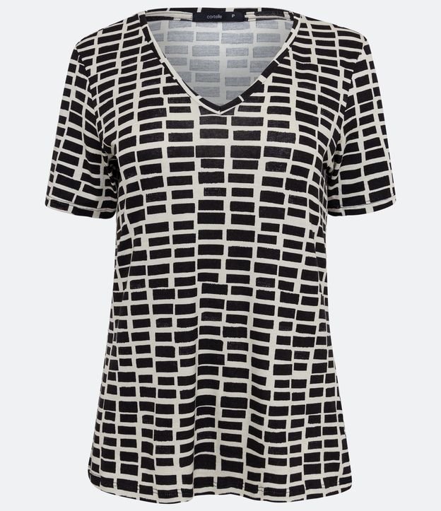 Blusa en Viscolycra con Estampado Geométrico Negro 5