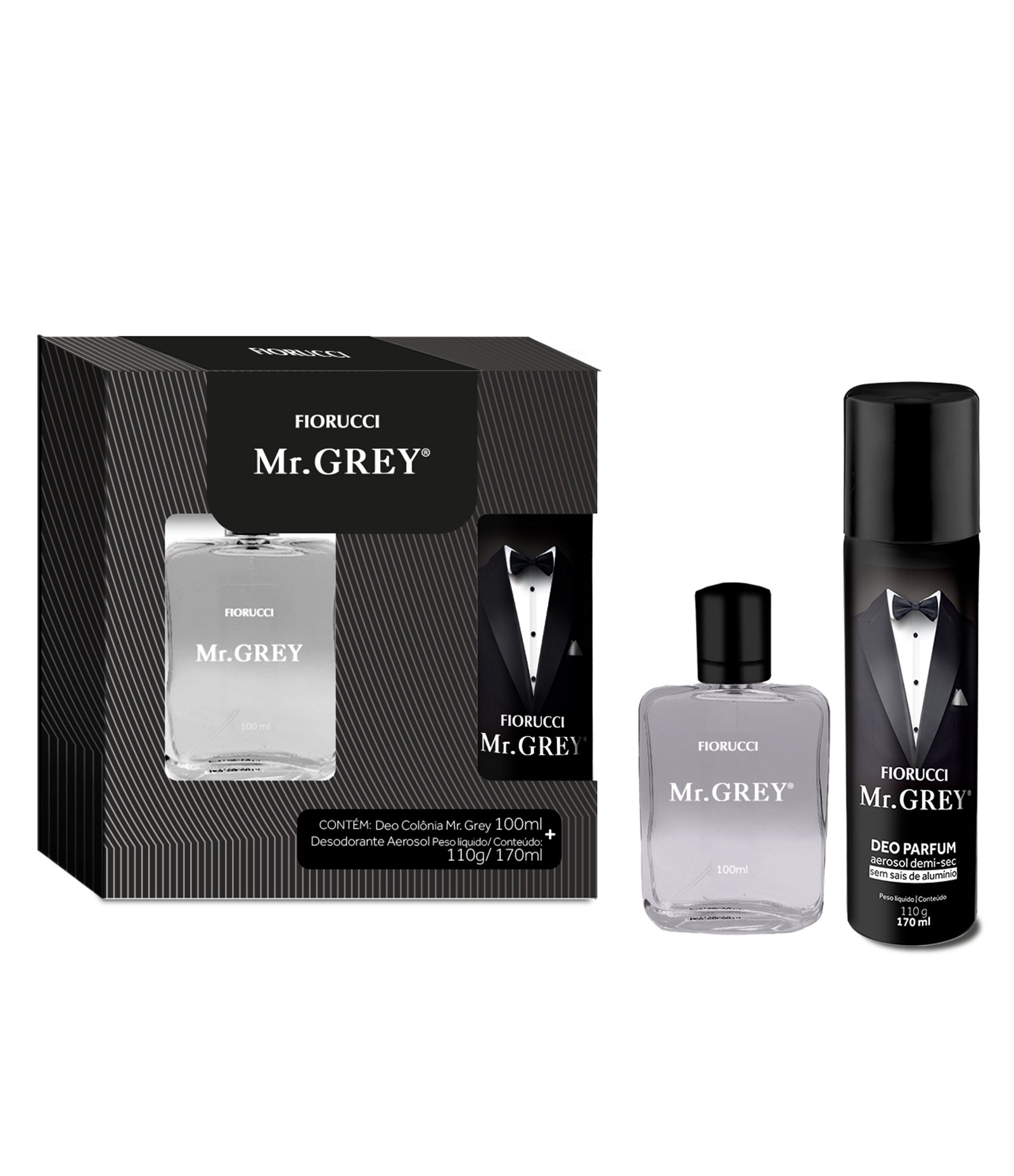 KIT: Colonia Fiorucci Mr Grey 100ml + Desodorante 170ml KIT 1