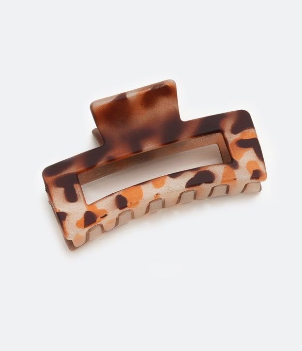 Piranha de Cabelo Retangular com Estampa Animal Print