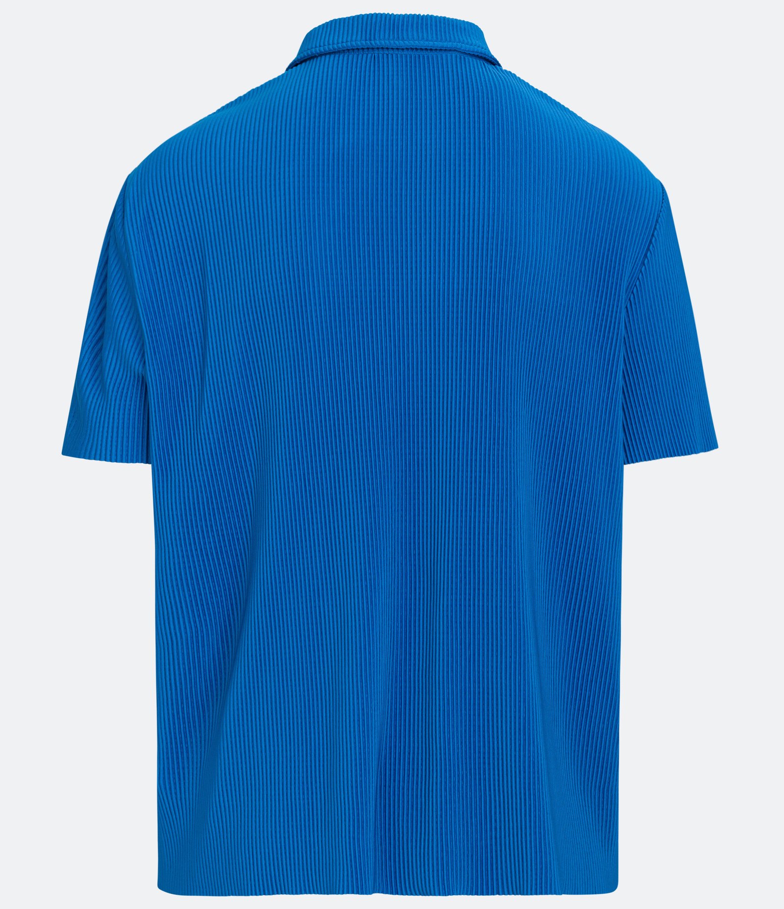Camisa Slim com Textura Canelada e Gola Colarinho Azul Clássico 2