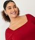 Imagem miniatura do produto Blusa Ribana con Manga 3/4 y Escote Cuadrado Curve & Plus Size Rojo 4