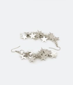 Maxi Brinco em Metal com Fio de Estrelas Metálicas