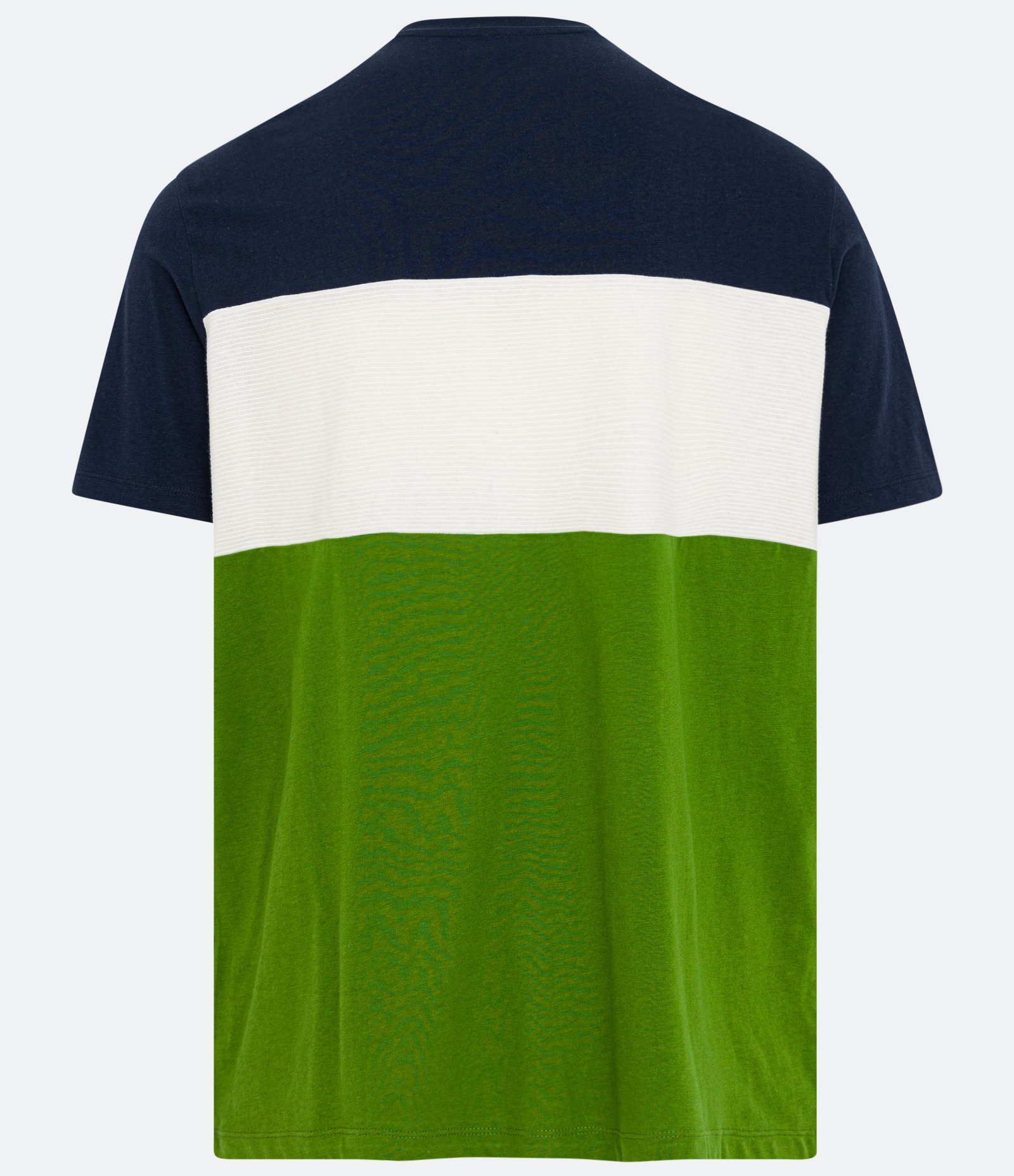 Camiseta Comfort em Algodão com Recorte Texturizado e Blocos de Cor Azul/ Bege/ Verde 6