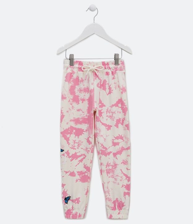Calça Infantil com Estampa Tie Dye e Borboletas - 5 a 14 Anos