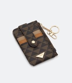 Carteira Porta Cartão Pequena com Estampa de Triângulos