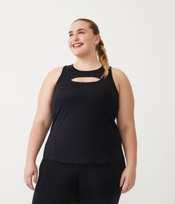 Blusa Regata Esportiva em Poliamida com Recorte Vazado Curve & Plus Size