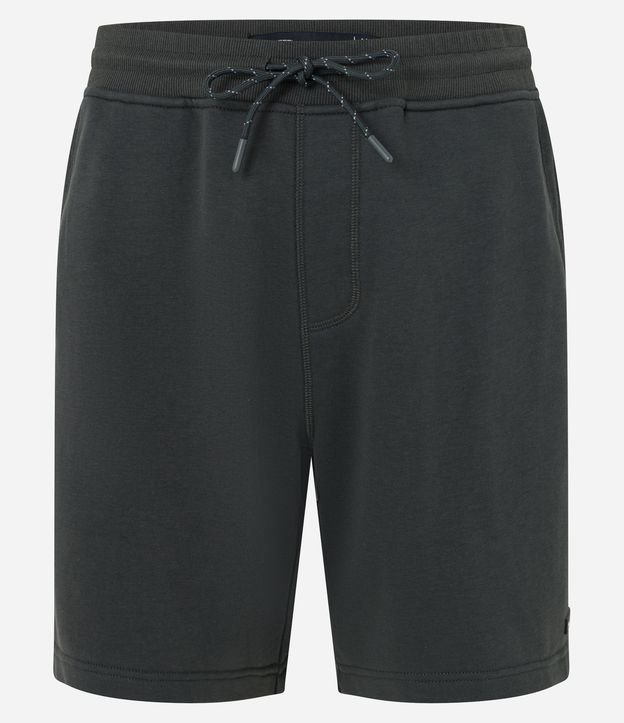 Bermuda Slim em Moletom com Cós Elástico e Etiqueta na Barra