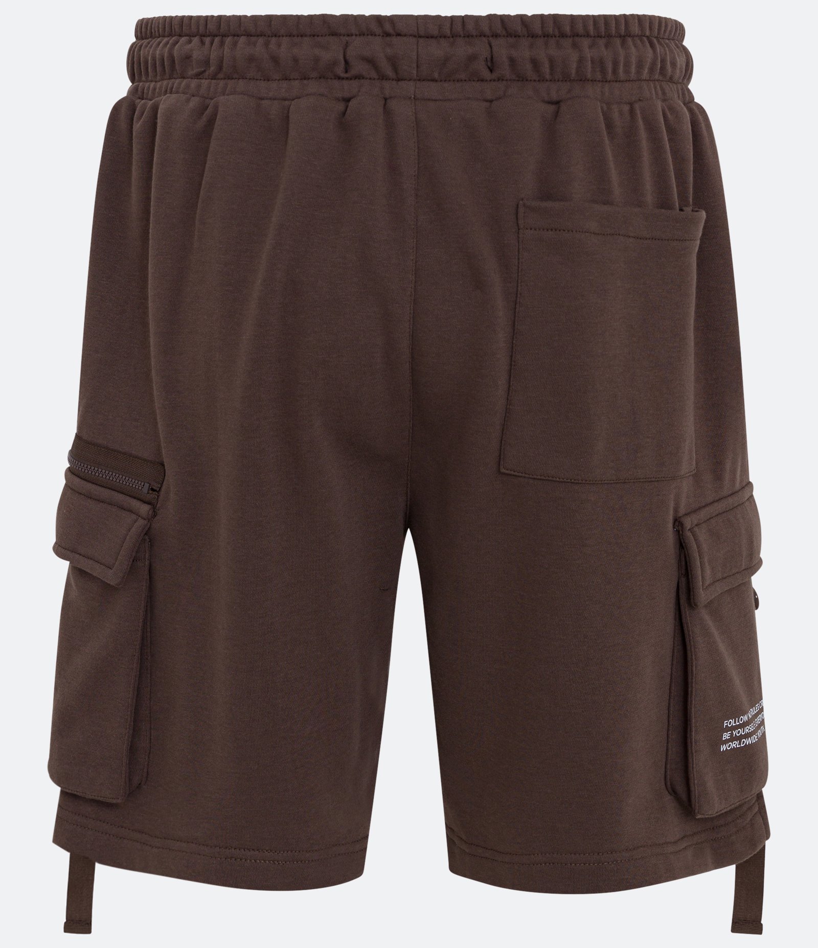 Bermuda Cargo em Moletom com Cós Elástico e Bolsos Utilitários Marrom 2