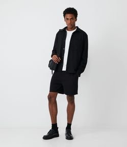 Bermuda Boardshort em Tricoline com Elástico no Cós