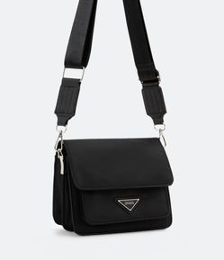 Bolsa Transversal com Lapela e Alça de Gorgurão