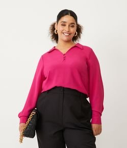 Blusa em Crepe com Botões Curve & Plus Size