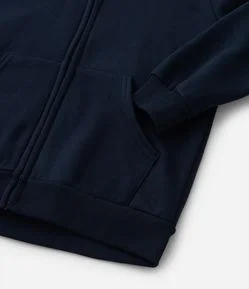 Jaqueta Básica Infantil em Moletom com Bolso Canguru- Tam 5 a 14 Anos