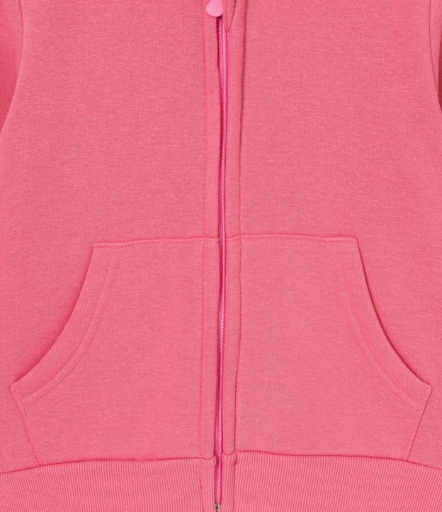 Campera Básica Infantil en Algodón con Bolsillo Canguro - Talle 5 a 14 años Rosado 3