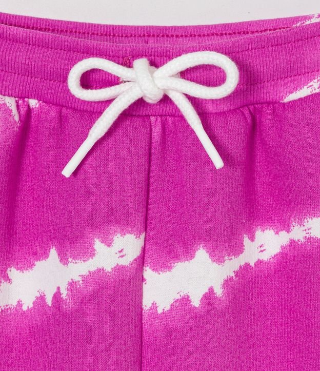 Pantalón Jogger Infantil en Algodón con Felpa y Estampado Tie Dye - Talle 5 a 14 años Rosado 3
