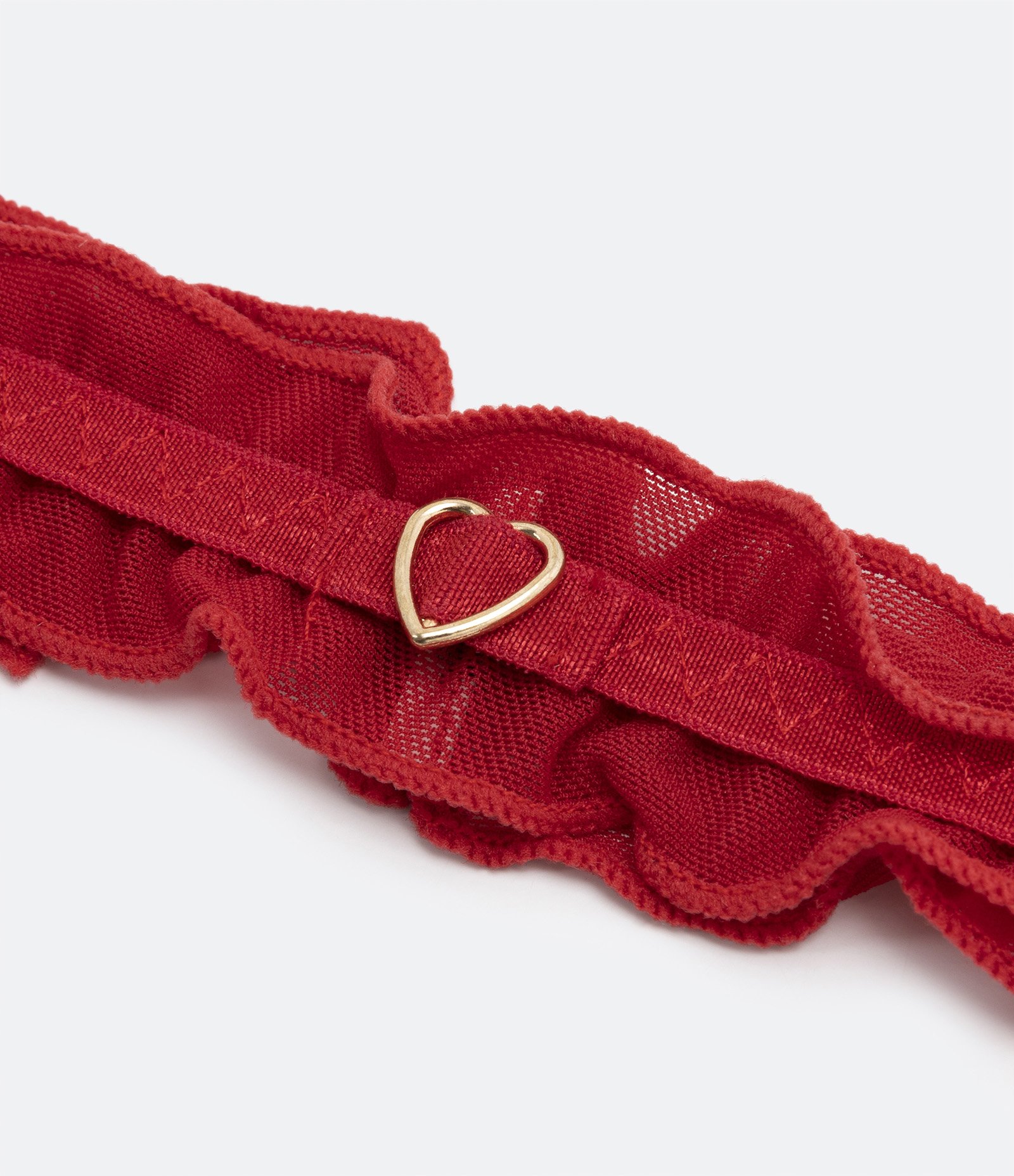 Perneira em Tule com Frufru e Detalhe de Coração Vermelho 2