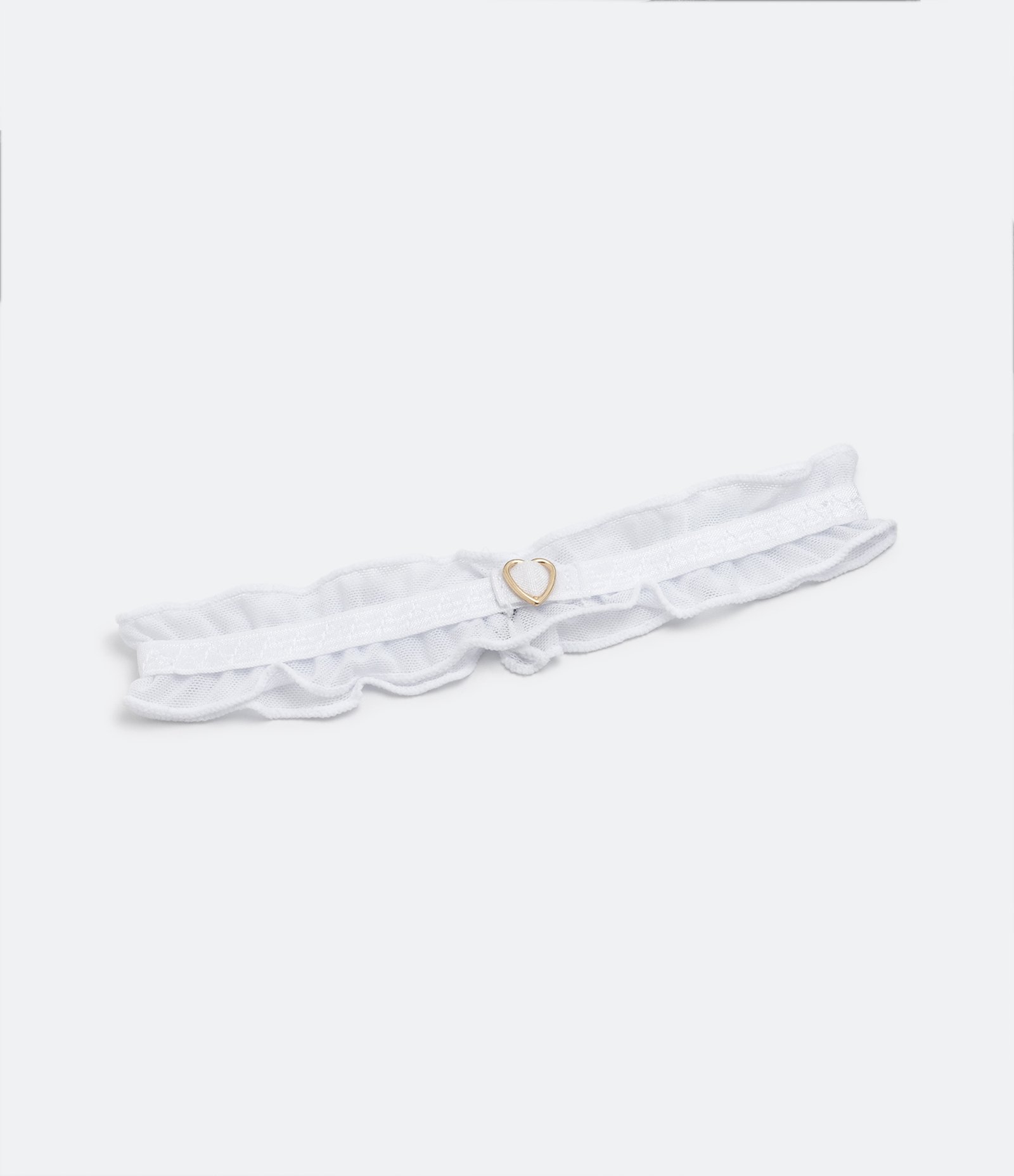 Perneira em Tule com Frufru e Detalhe de Coração Branco 1