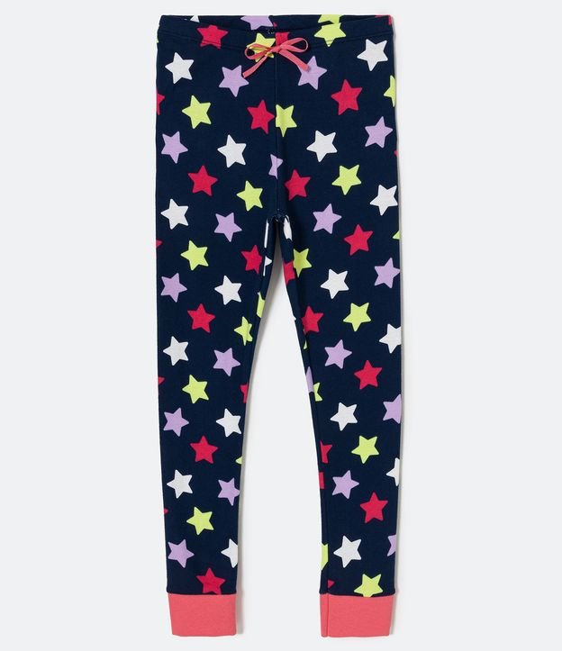 Pijama Largo Infantil Estampado Unicórnio con Estrellas - Talle 2 a 14 años Rosado 3