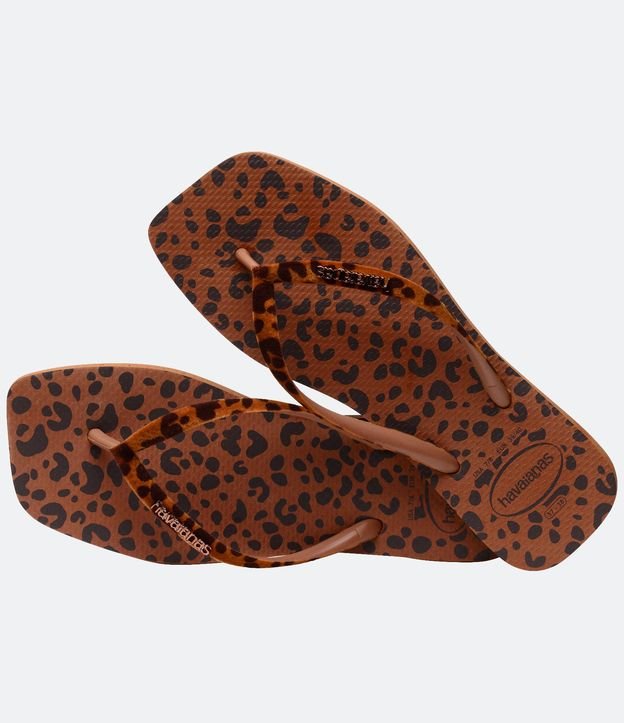 Chinelo Slim Square Velvet com Estampa Animal Print Havaianas Marrom 4