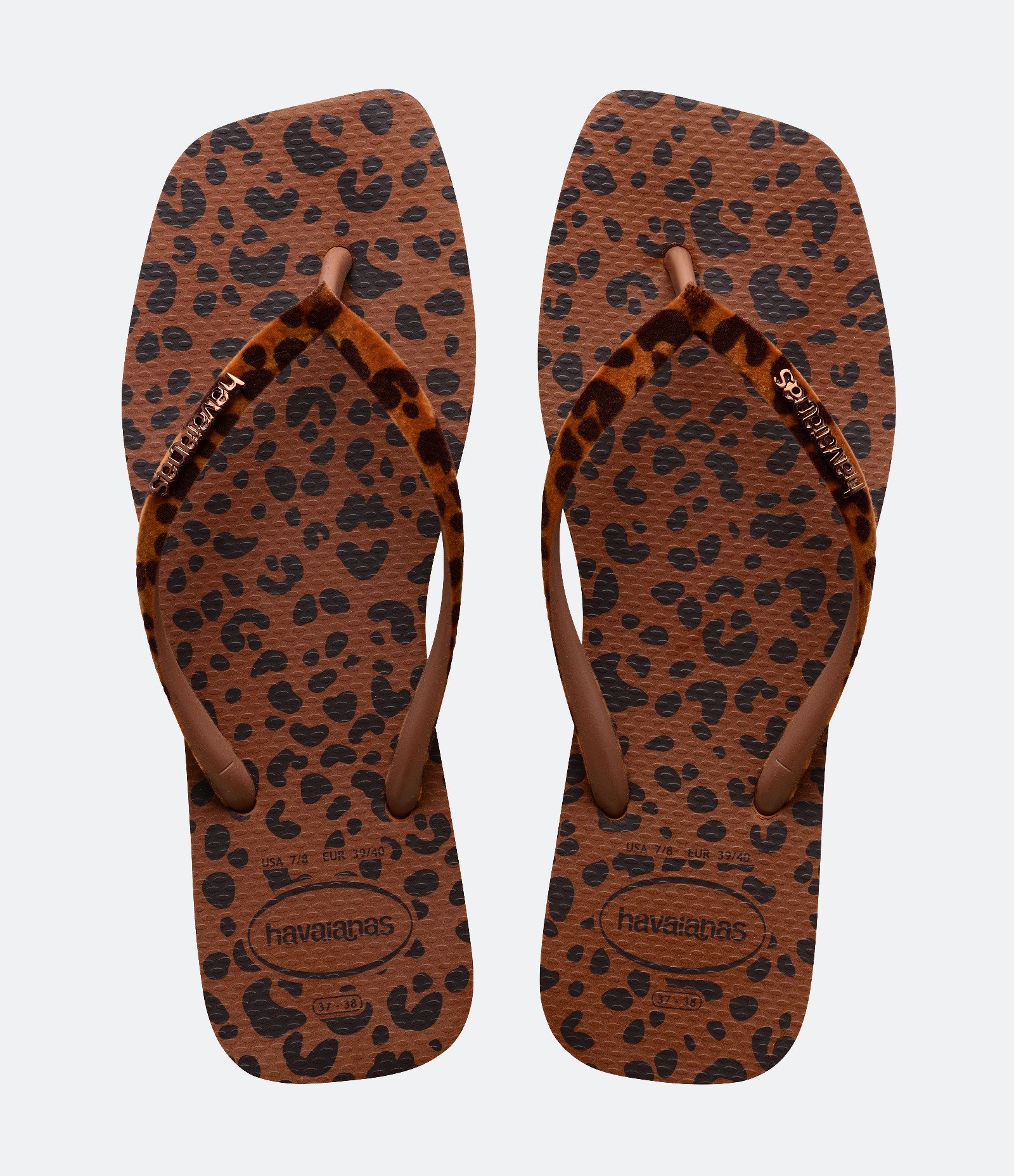 Chinelo Slim Square Velvet com Estampa Animal Print Havaianas Marrom 2