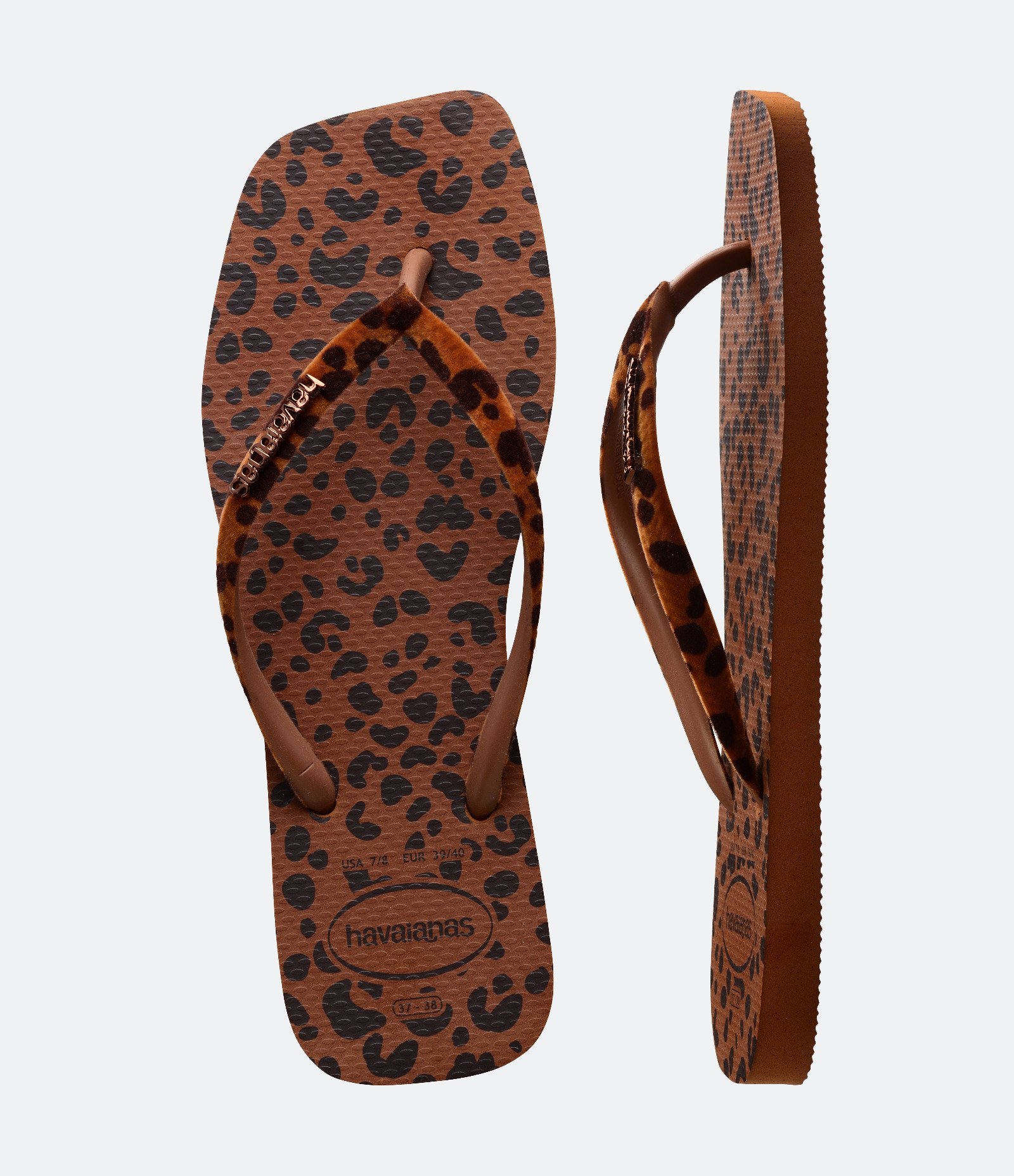 Chinelo Slim Square Velvet com Estampa Animal Print Havaianas Marrom 5