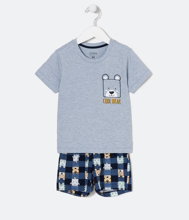 Pijama Curto Infantil Estampa de Bichinhos - Tam 2 a 4 Anos