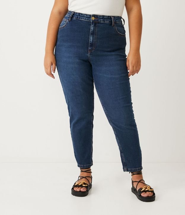 Pantalón Mom Jeans con Elastano Curve & Plus Size Azul 1