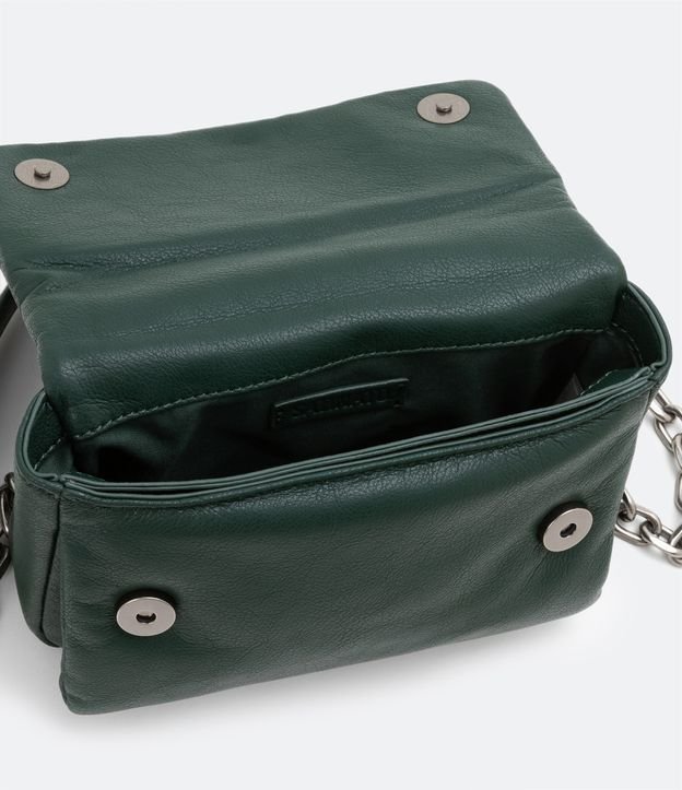 Bolso Shoulder Puffer con Correa de Cadena Verde 5