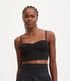 Imagem miniatura do produto Blusa Cropped de Tirantes en Crepé con Design Corset Negro 1